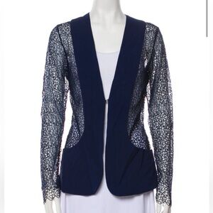 NWT LA PERLA Blue Lace Blazer Medium US 6